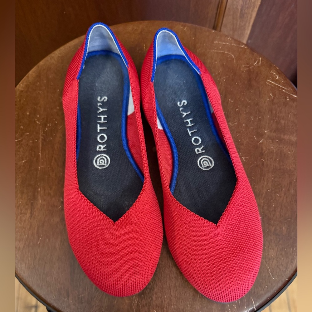 Rothy's Vibrant Red and Blue Flats - Picture 3 of 7